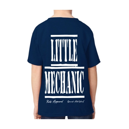 Kids Navy Blue Little Mechanic Tee