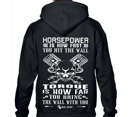 Horsepower Torque Black Hoodie