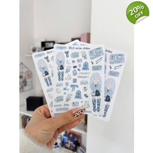 Blue and her hobbies Sticker Sheet