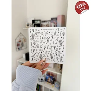 Flowery Doodle Sticker Sheet