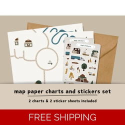 Paper Map Chart & Sticker Sh..