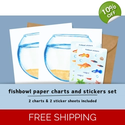 Paper Fishbowl Chart & Sticker Sheet Set