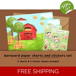 Paper Barnyard Chart & Sticker Sheet Set