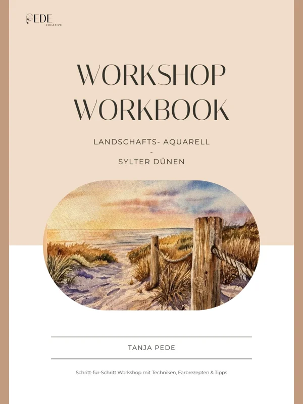 Workbook & Vorlage "Sylter Dünen" Digital Aquarellkunst zum Selbermachen