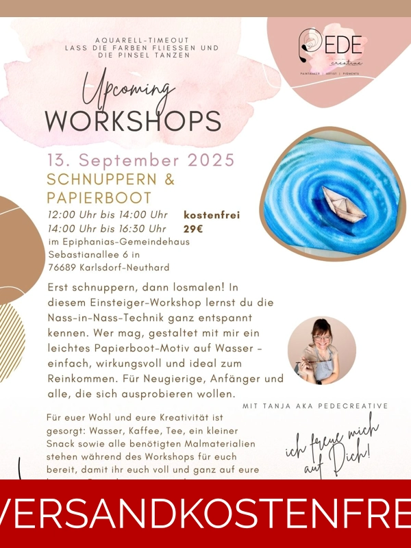 Aquarell-Kurs Präsenz: Schnupperkurs, anschließend Papierboot