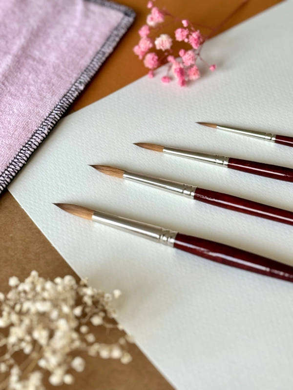 Pinsel-Set 4er Set Gr. 2,4,6,8, plus Pinseltuch