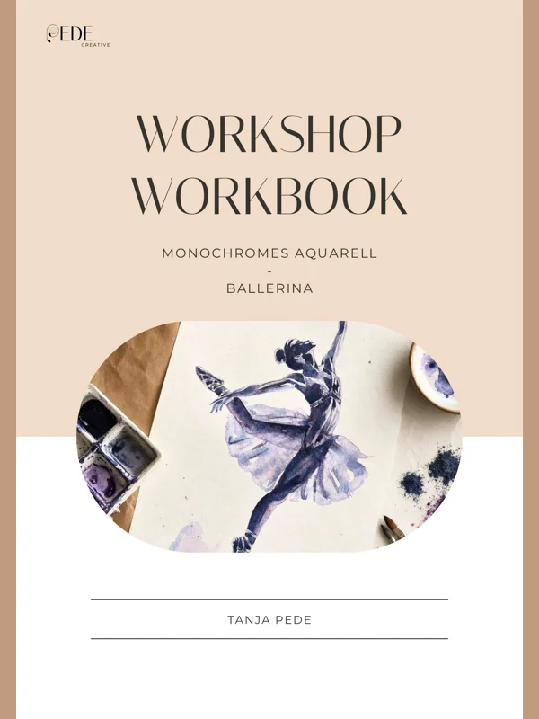 Workbook&Vorlage  "Ballerina" Digital – Aquarellkunst zum Selbermachen