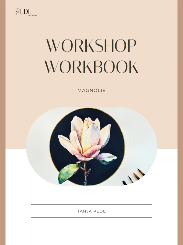 Workbook&Vorlage  "Magnolie" Digital – Aquarellkunst zum Selbermachen