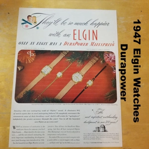 1947 Elgin Watches Durapower