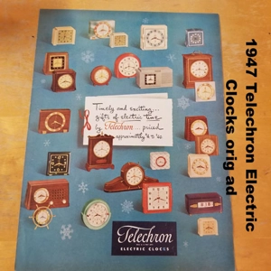 1947 Telechron Electric Clocks orig ad