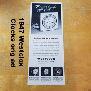 1947 Westclox Clocks orig ad