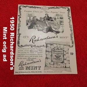 1950 Richardson's Mint orig ad