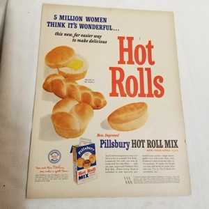 Original 1950 Pillsbury Hot Rolls LG ad