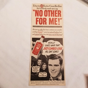 1950 Vaseline Cream Hair Tonic orig ad