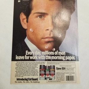 1988 Cut Guard Shaving Cream orig ad