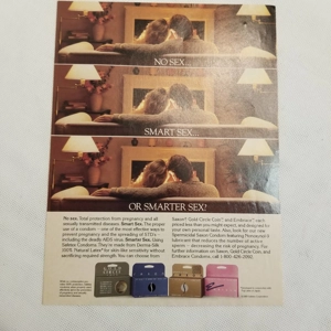 1989 Saxton Safetex Condoms orig ad