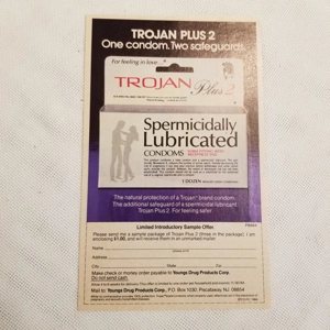 1984 Trojan Condoms mailer ad