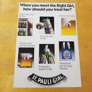 St. Pauli Girl ..meet the right girl orig 1989 ad