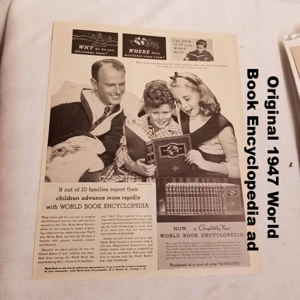 Original 1947 World Book Encyclopedia ad