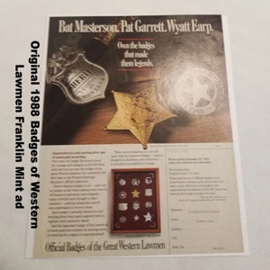 Original 1988 Badges of Western Lawmen Franklin Mint ad