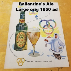 Ballantine's Ale Large orig 1950 ad