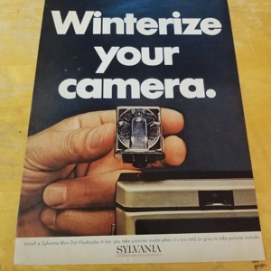 Sylvania Winterize camera Dot Flashcube orig 1968 ad