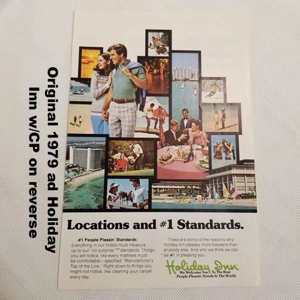 Original 1979 ad Holiday Inn w/CP on reverse