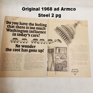 Original 1968 ad Armco Steel 2 pg