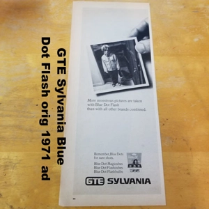 GTE Sylvania Blue Dot Flash orig 1971 ad