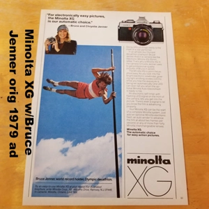 Minolta XG w/Bruce Jenner orig 1979 ad