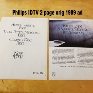 Philips IDTV 2 page orig 1989 ad