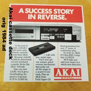 Akai cassette deck orig 1984 ad