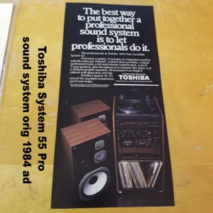 Toshiba System 55 Pro sound system orig 1984 ad