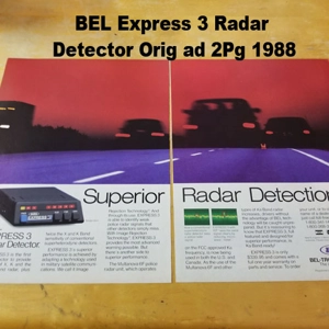 BEL Express 3 Radar Detector Orig ad 2Pg 1988
