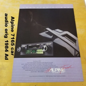 Alpine 7165 car audio orig 1984 Ad
