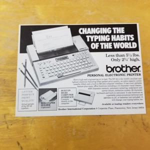 Brother personal Elec. Printer orig 1984 ad