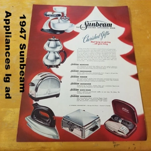 1947 Sunbeam Appliances lg ad