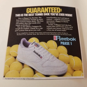 1984 orig Reebok Phase 1 tennis shoes ad