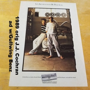 1989 orig J.J. Cochran ad w/Gullwing Benz