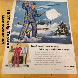 1947 orig Textron Menswear ad