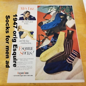1947 orig Esquire Socks for men ad