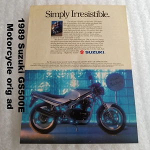 1989 Suzuki GS500E Motorcycle orig ad