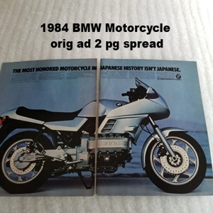 1984 BMW Motorcycle orig ad 2 pg spread