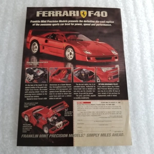 1992 Ferrari F40 Diecast orig ad