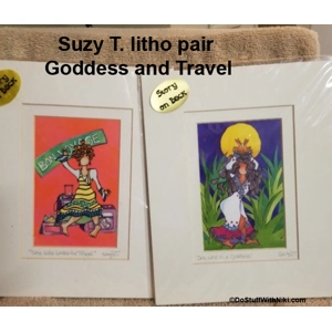 Suzy T. litho pair Goddess and Travel