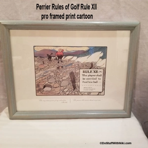 Perrier Rules of Golf Rule XII pro framed print cartoon