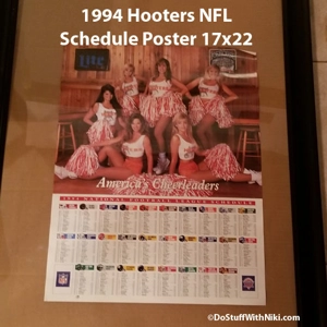 1994 Hooters Cheerleaders NFL Schedule Poster