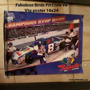 Vtg Fabulous Birds Pit Crew #8 Raybestos Poster LG
