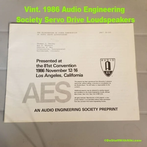 Vint. Audio Engineering Society Servo Drive Loudspeakers