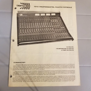 Original Vintage BiAMP Broch/Spec sheet 1642 Pro Mix. Console